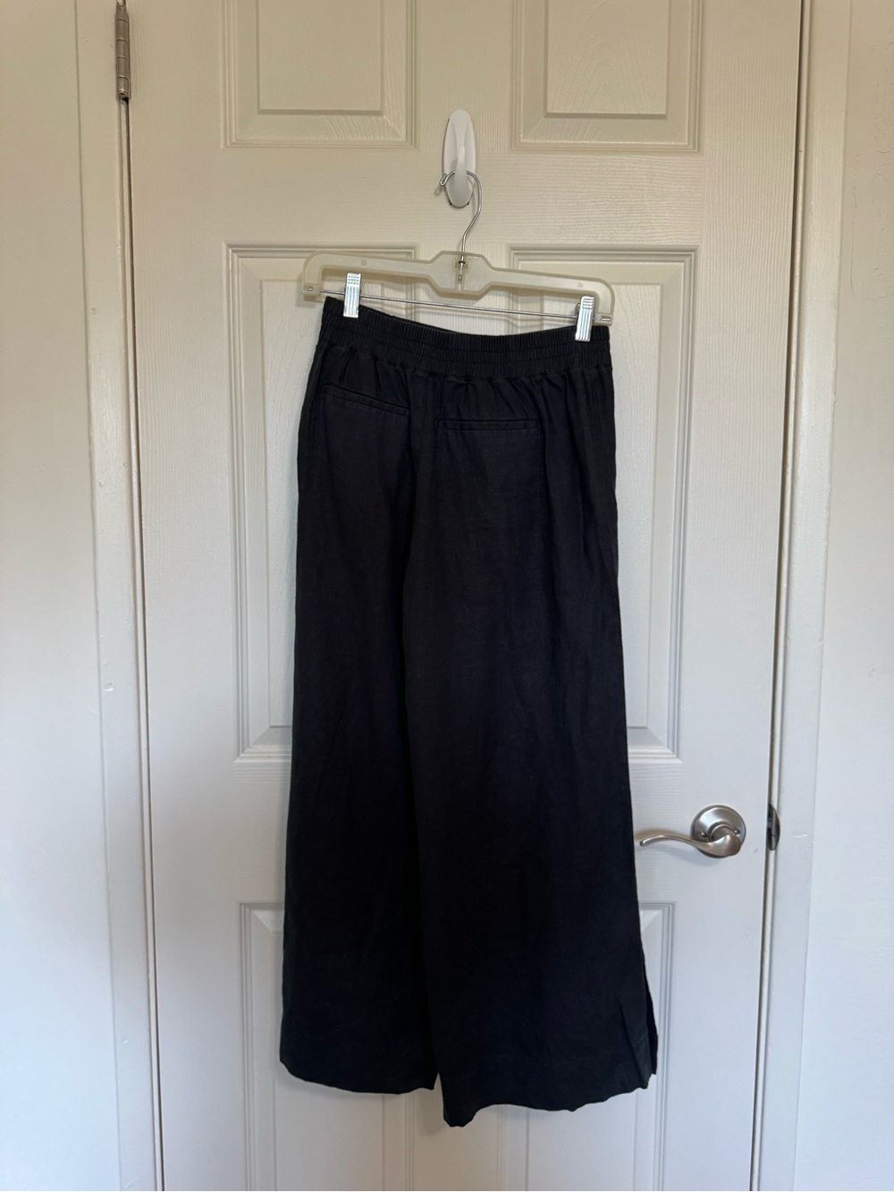 Athleta Black Playa Linen Wide Crop Pants - Picture 6 of 7